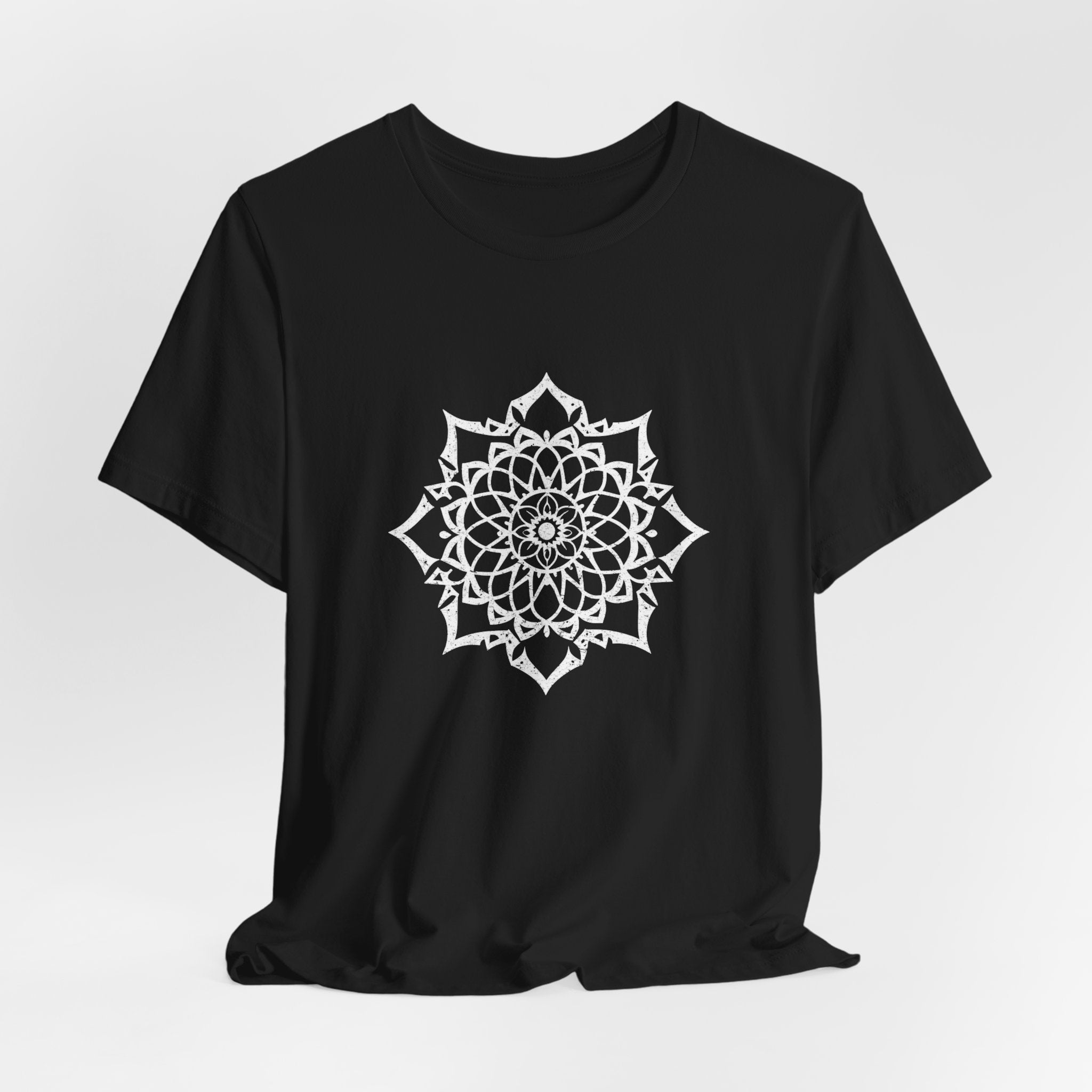 Mandala 3 Distressed T-Shirt | Spiritual Mandala Shirt — Sacred Geometry Gift Tee