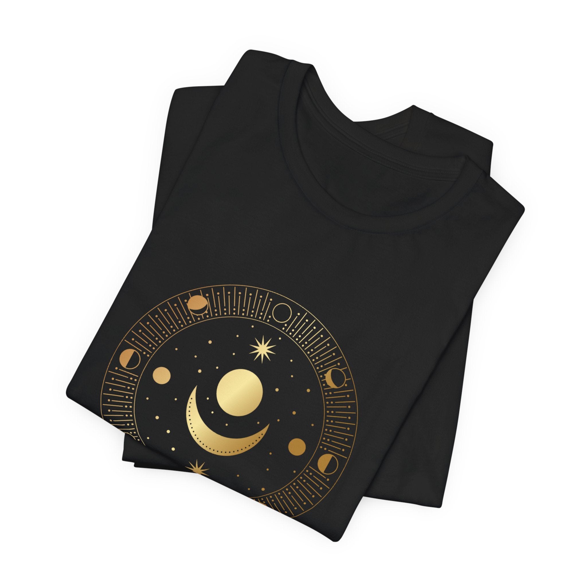 Moon Cycles Sacred Geometry T-Shirt | Celestial Shirt — Lunar Phases Spiritual Awareness Tee