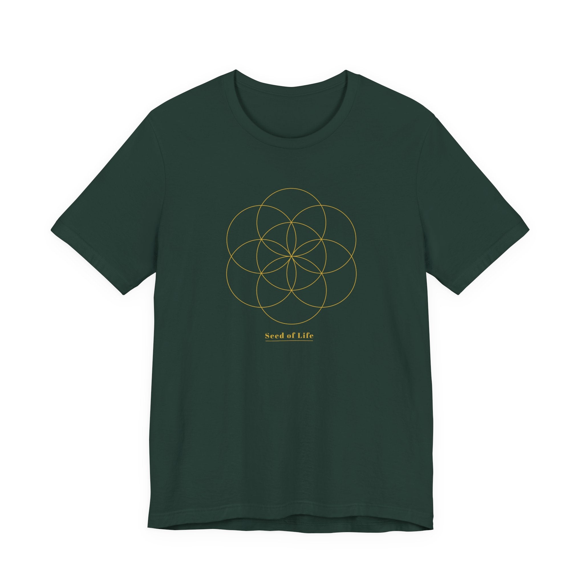 Seed of Life Gold Series T-Shirt | Premium Sacred Geometry Shirt — Gold Ink Creation Symbol Tee