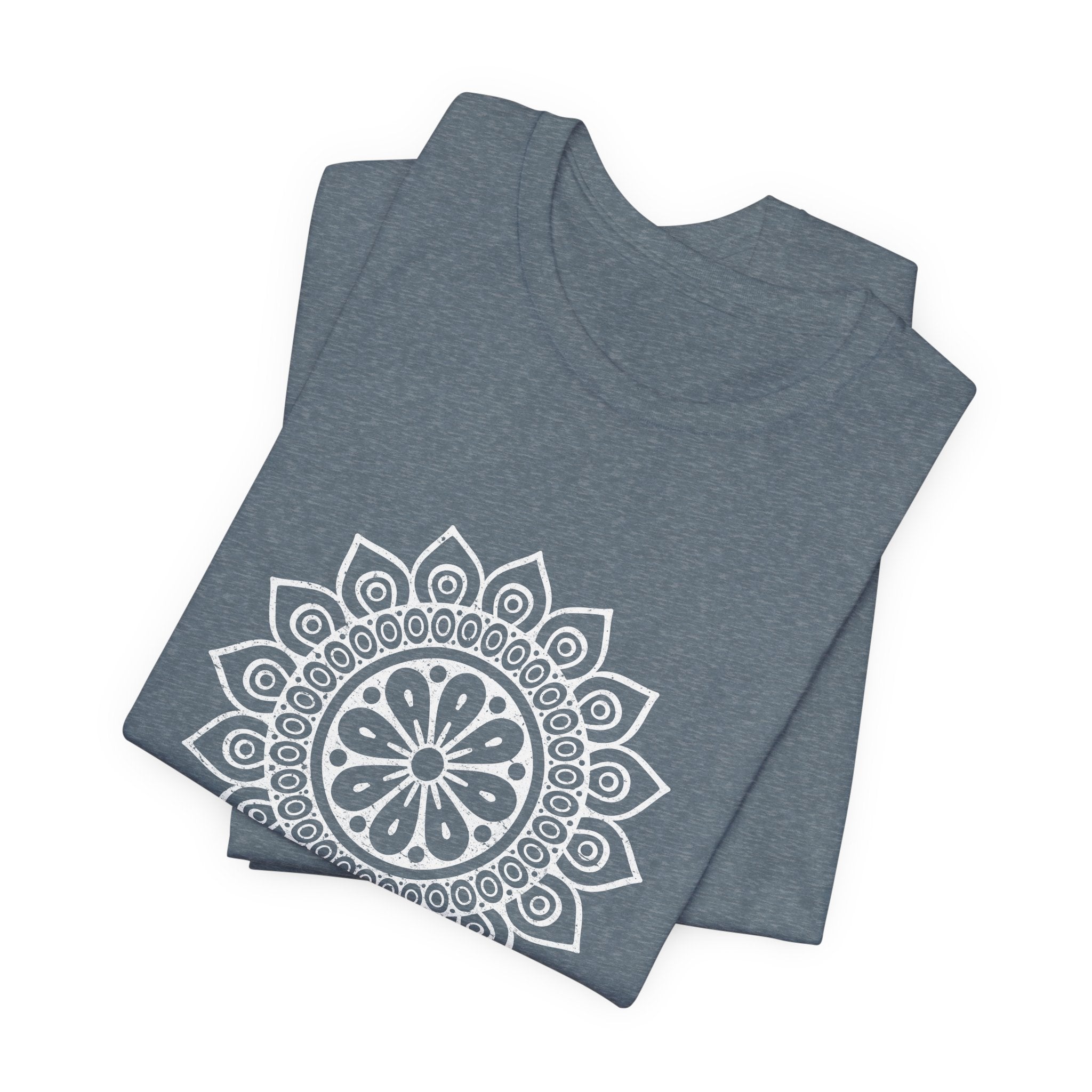 Mandala 8 Distressed T-Shirt | Spiritual Mandala Shirt — Sacred Geometry Gift Tee