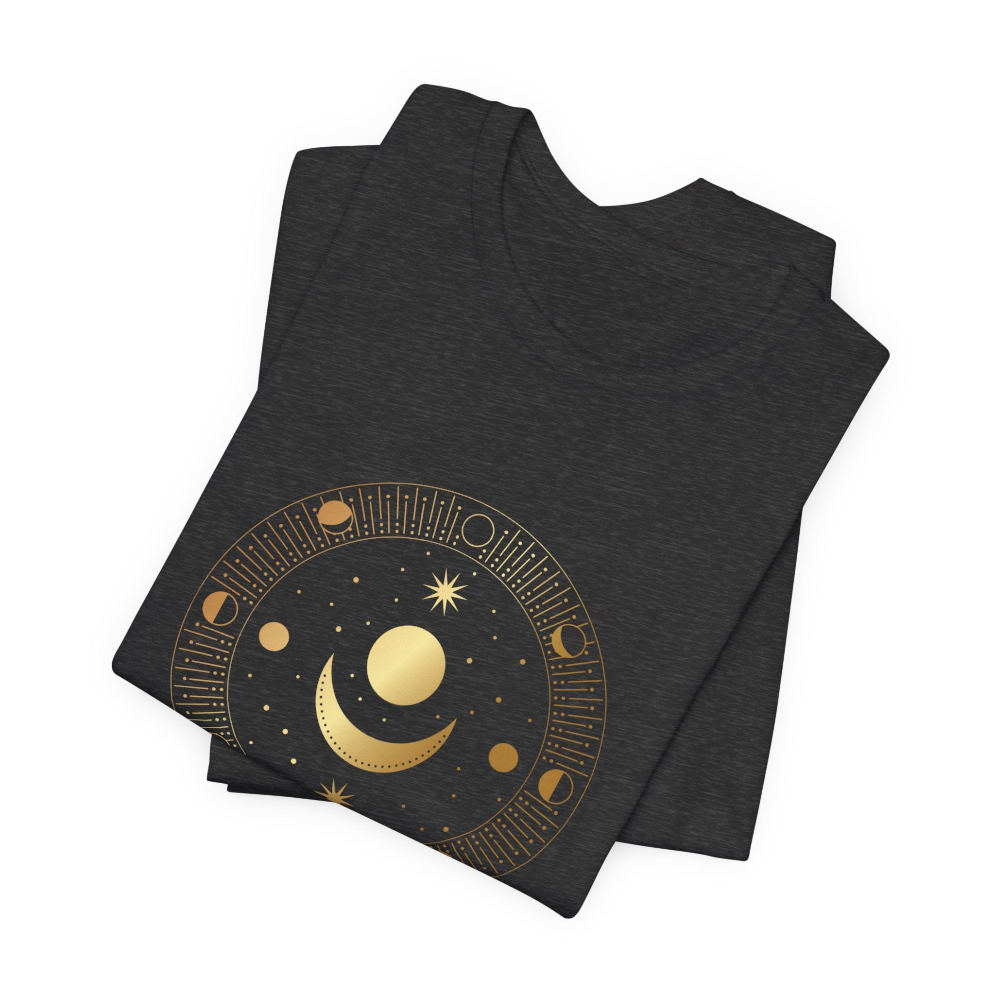 Moon Cycles Sacred Geometry T-Shirt | Celestial Shirt — Lunar Phases Spiritual Awareness Tee