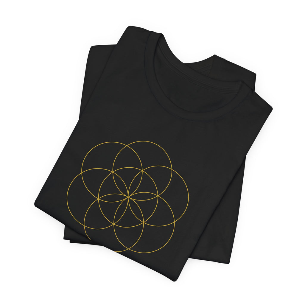 Seed of Life Gold Series T-Shirt | Premium Sacred Geometry Shirt — Gold Ink Creation Symbol Tee
