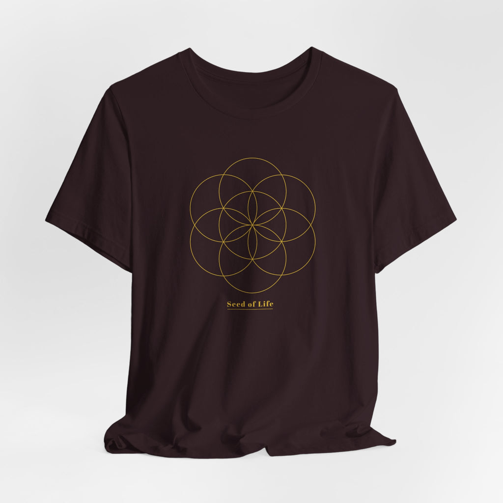 Seed of Life Gold Series T-Shirt | Premium Sacred Geometry Shirt — Gold Ink Creation Symbol Tee