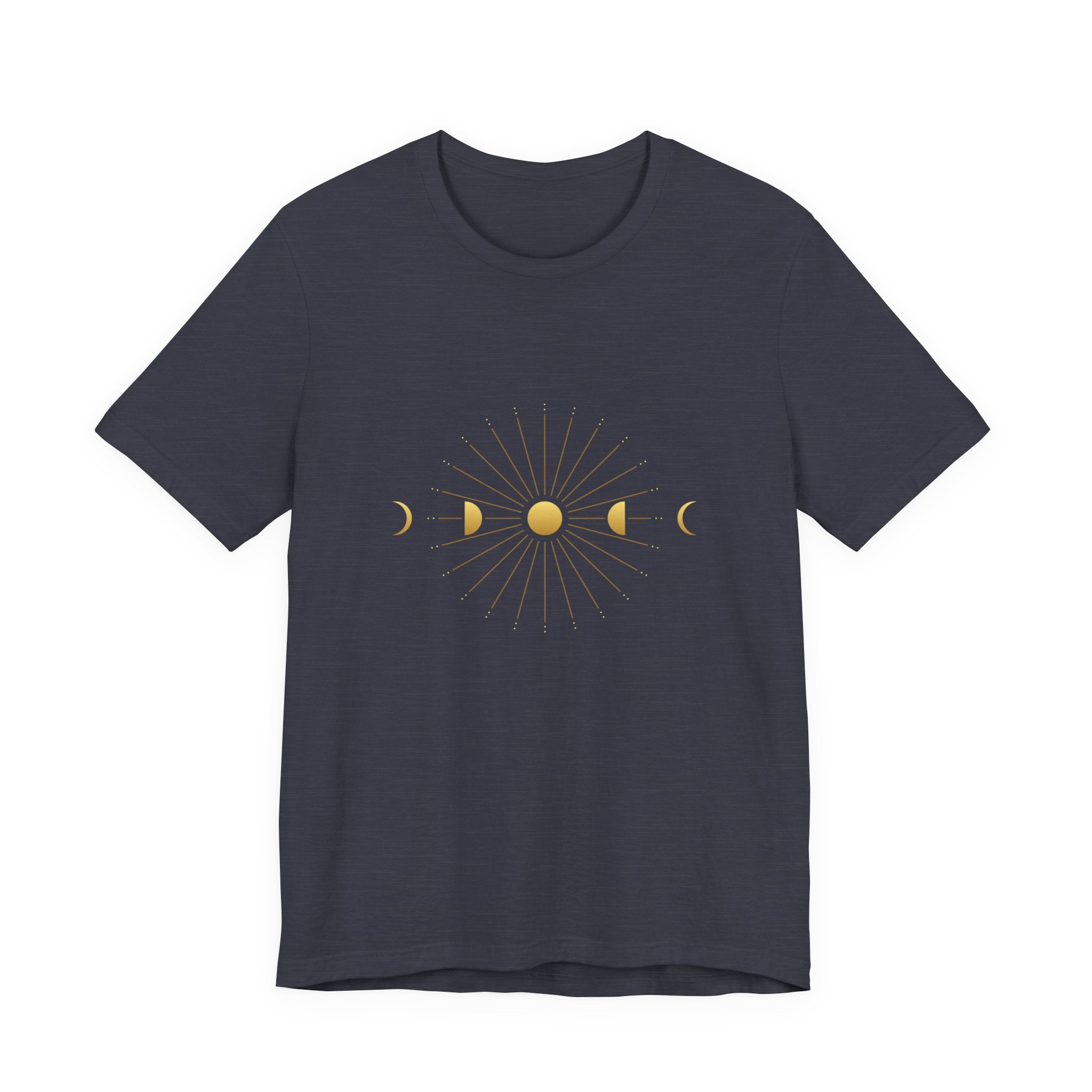 Moon Cycle Starburst T-Shirt | Celestial Sacred Geometry Shirt — Lunar Cycle Spiritual Tee