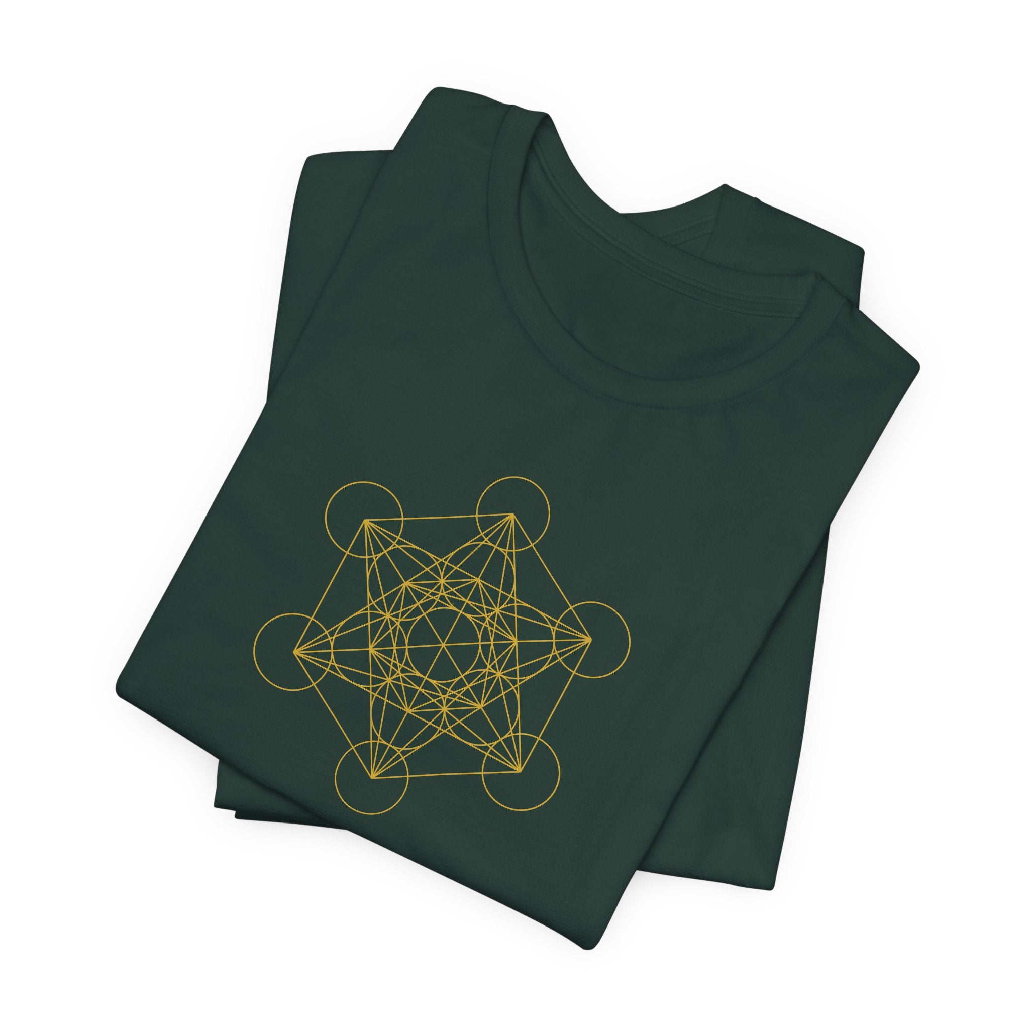 Metatron's Cube Gold Series T-Shirt | Premium Sacred Geometry Shirt — Gold Ink Archangel Tee
