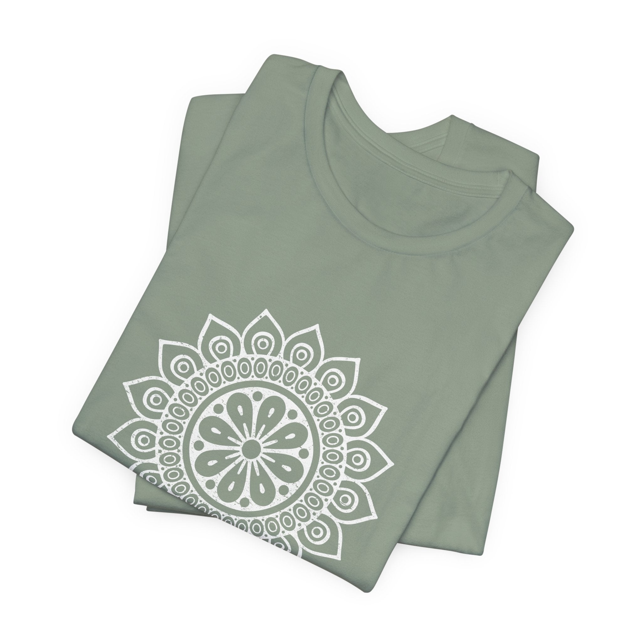 Mandala 8 Distressed T-Shirt | Spiritual Mandala Shirt — Sacred Geometry Gift Tee