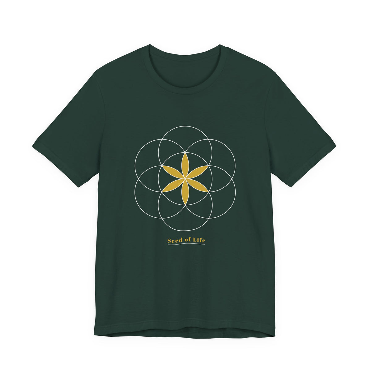 Seed of Life Gold Series T-Shirt | Premium Sacred Geometry Shirt — Gold Ink Creation Symbol Tee
