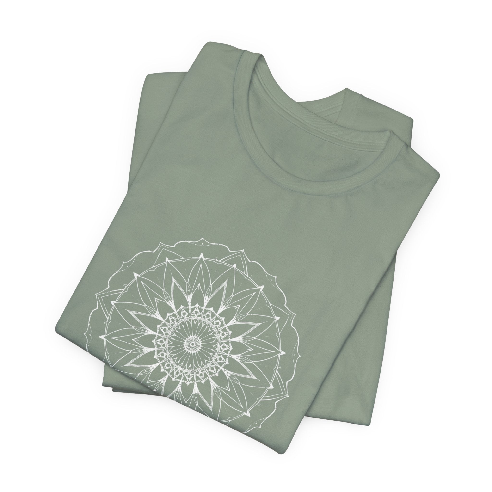 Mandala 6 Distressed T-Shirt | Spiritual Mandala Shirt — Sacred Geometry Gift Tee