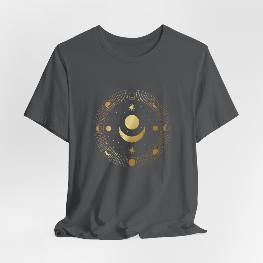 Moon Cycles Sacred Geometry T-Shirt | Celestial Shirt — Lunar Phases Spiritual Awareness Tee