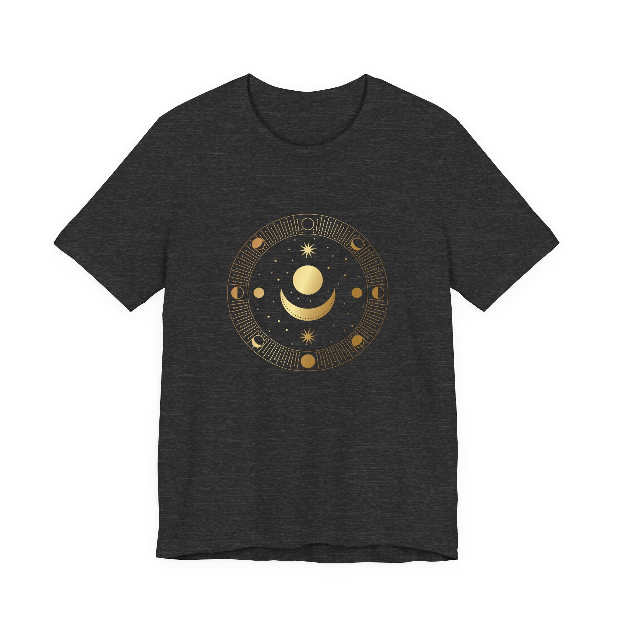 Moon Cycles Sacred Geometry T-Shirt | Celestial Shirt — Lunar Phases Spiritual Awareness Tee