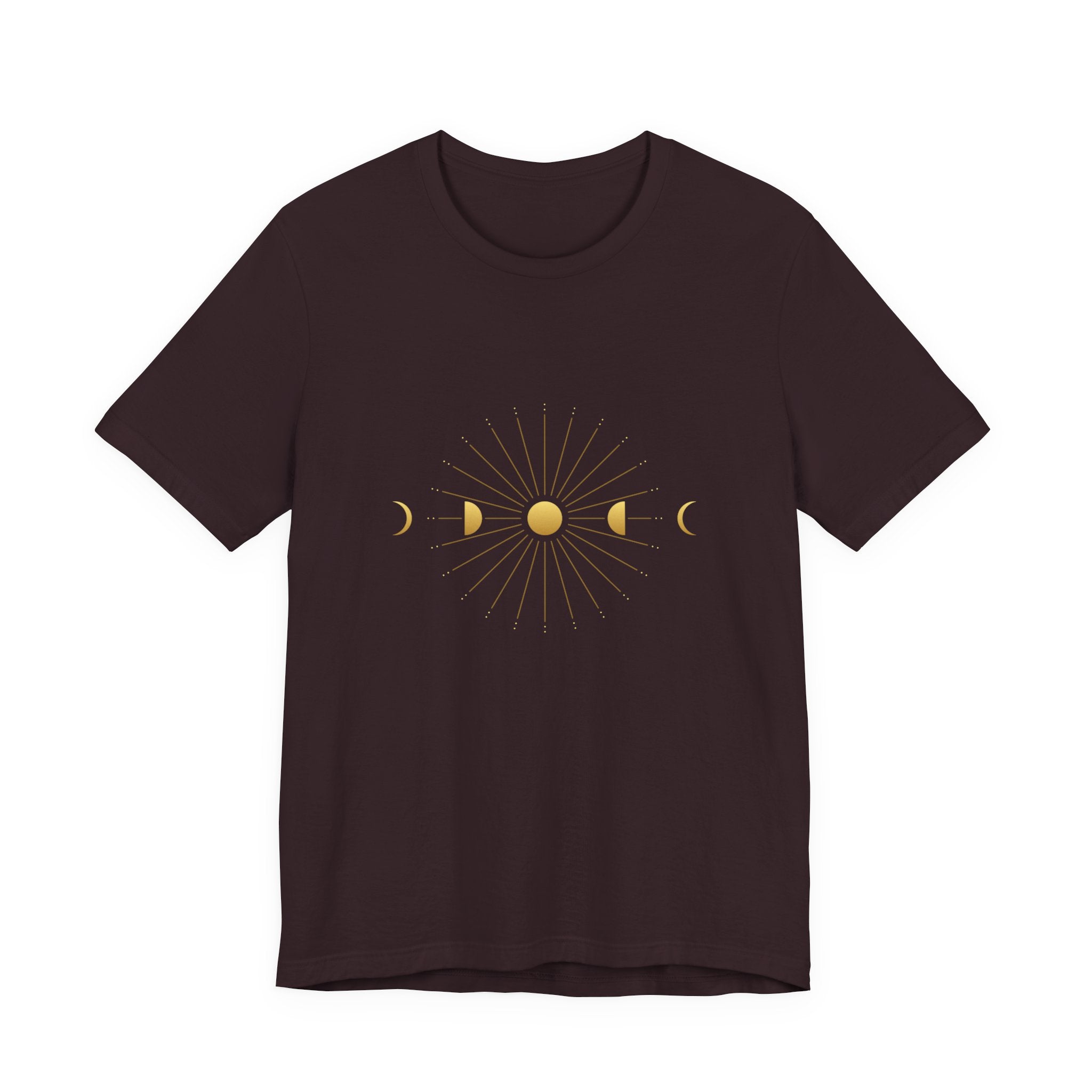 Moon Cycle Starburst T-Shirt | Celestial Sacred Geometry Shirt — Lunar Cycle Spiritual Tee
