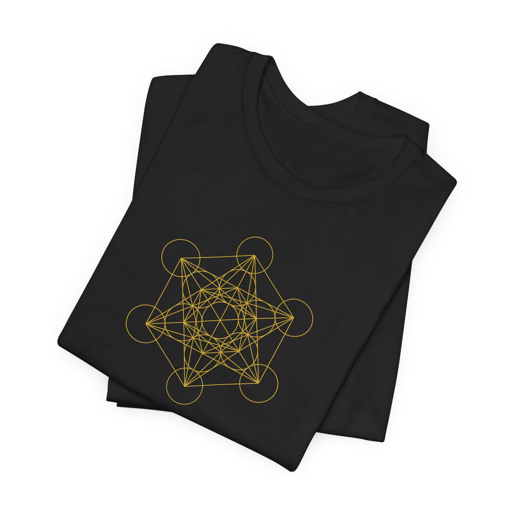 Metatron's Cube Gold Series T-Shirt | Premium Sacred Geometry Shirt — Gold Ink Archangel Tee