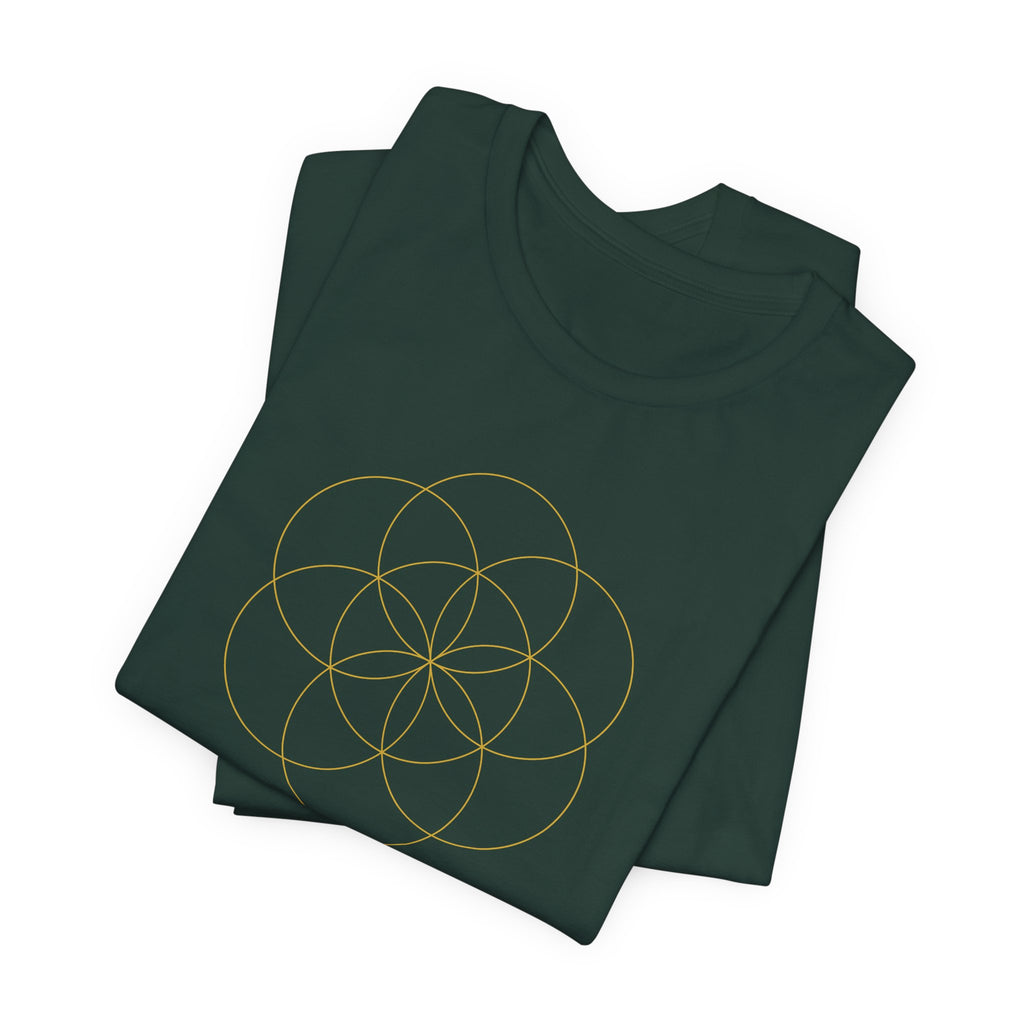 Seed of Life Gold Series T-Shirt | Premium Sacred Geometry Shirt — Gold Ink Creation Symbol Tee