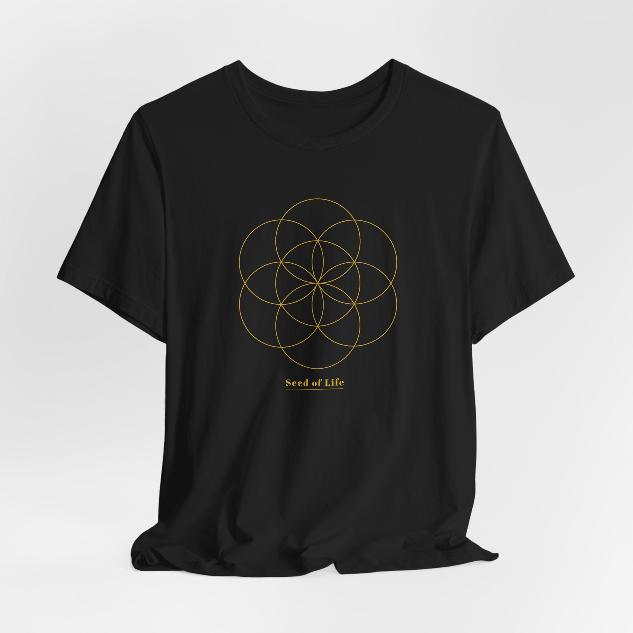 Seed of Life Gold Series T-Shirt | Premium Sacred Geometry Shirt — Gold Ink Creation Symbol Tee