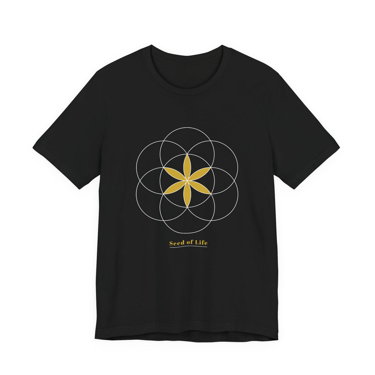 Seed of Life Gold Series T-Shirt | Premium Sacred Geometry Shirt — Gold Ink Creation Symbol Tee
