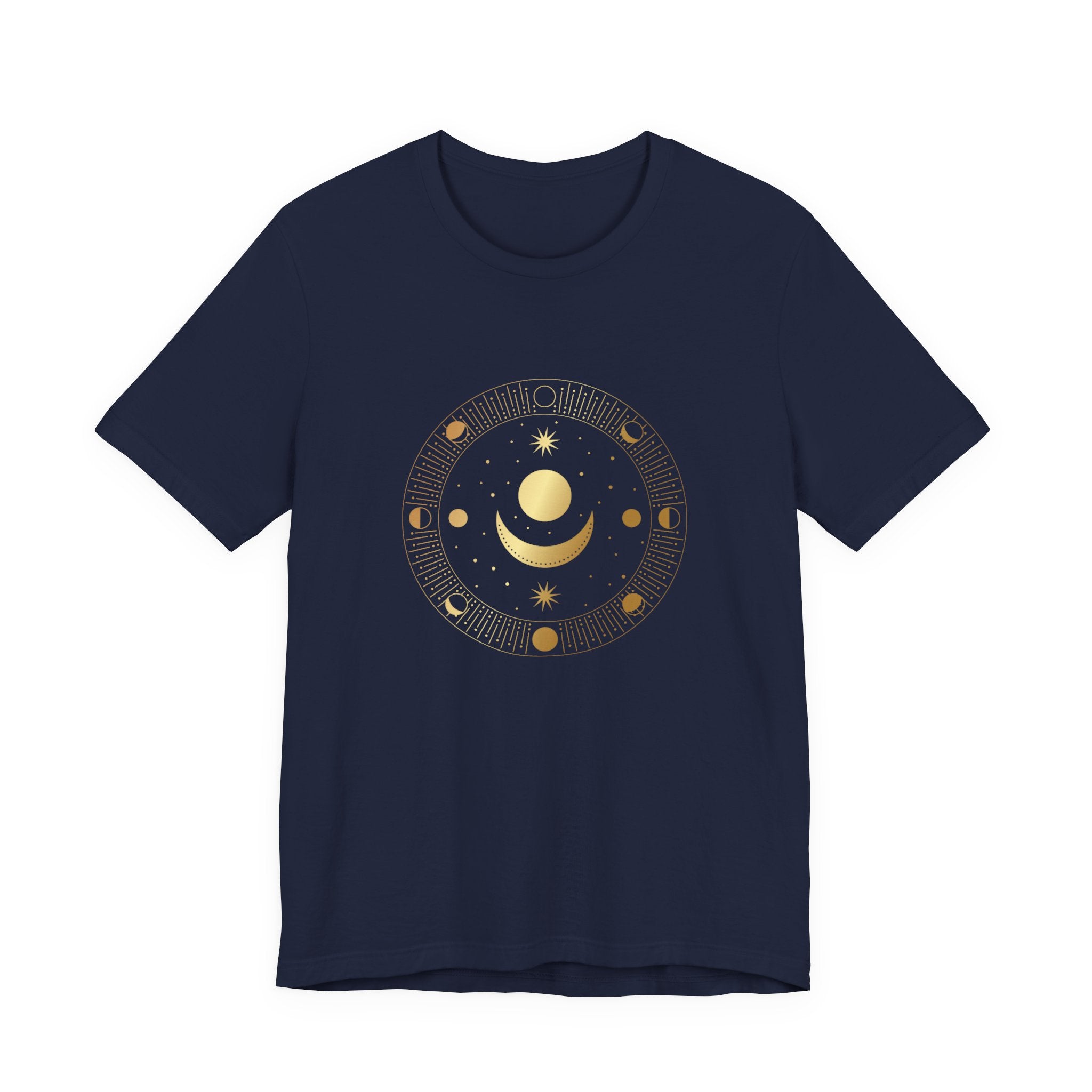 Moon Cycles Sacred Geometry T-Shirt | Celestial Shirt — Lunar Phases Spiritual Awareness Tee