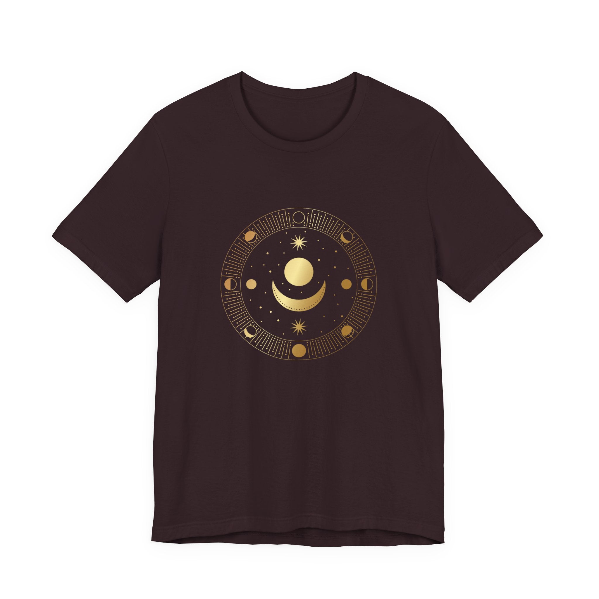 Moon Cycles Sacred Geometry T-Shirt | Celestial Shirt — Lunar Phases Spiritual Awareness Tee