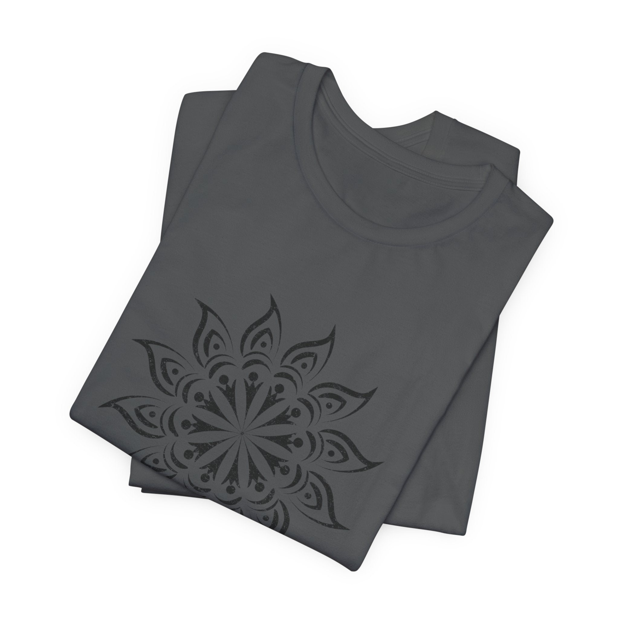Mandala 2 Distressed T-Shirt | Spiritual Mandala Shirt — Sacred Geometry Gift Tee