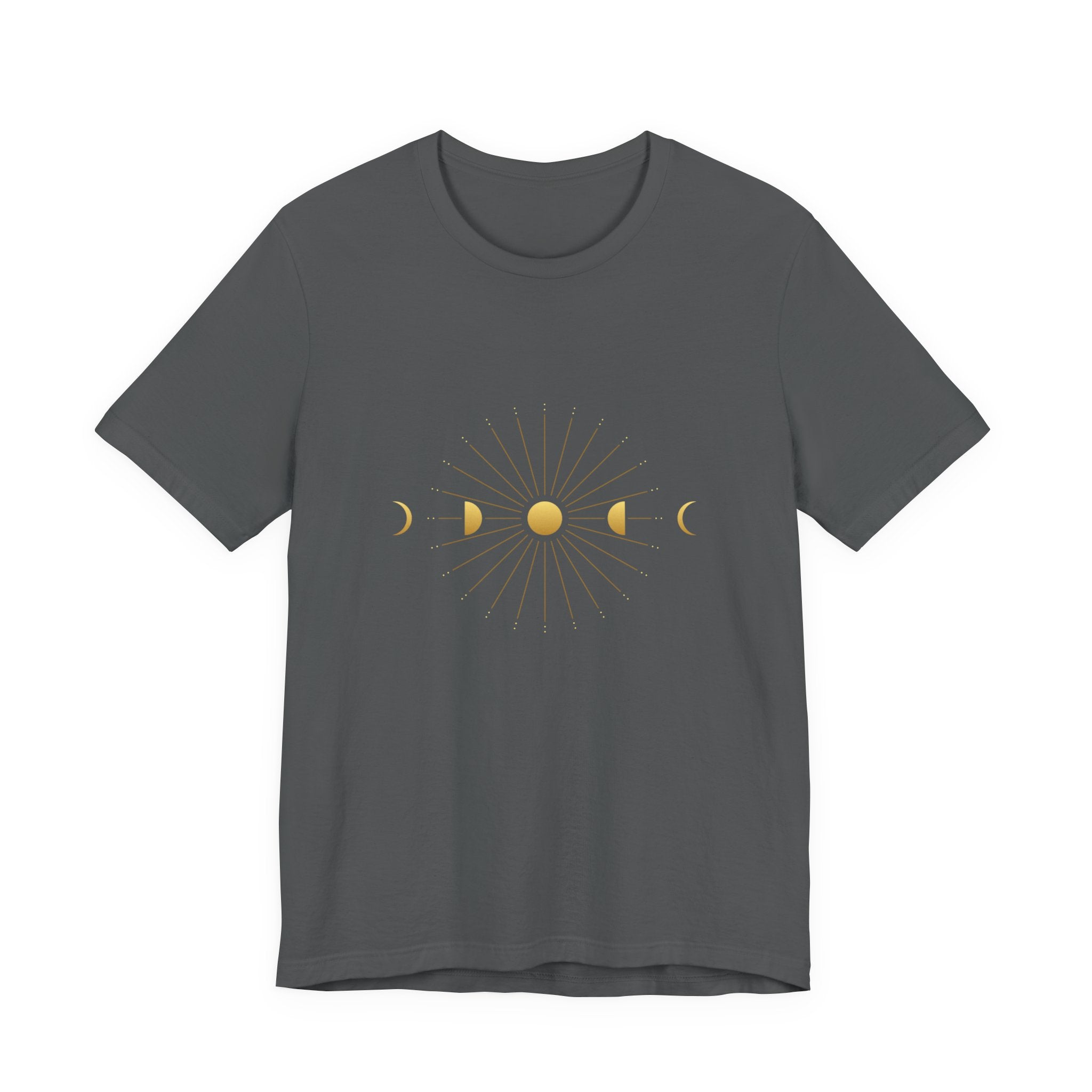 Moon Cycle Starburst T-Shirt | Celestial Sacred Geometry Shirt — Lunar Cycle Spiritual Tee