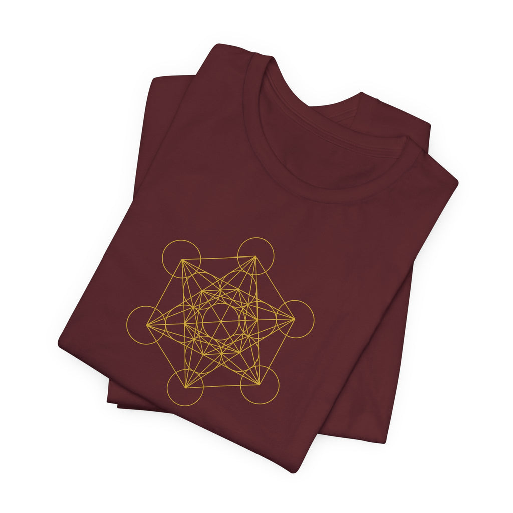 Metatron's Cube Gold Series T-Shirt | Premium Sacred Geometry Shirt — Gold Ink Archangel Tee