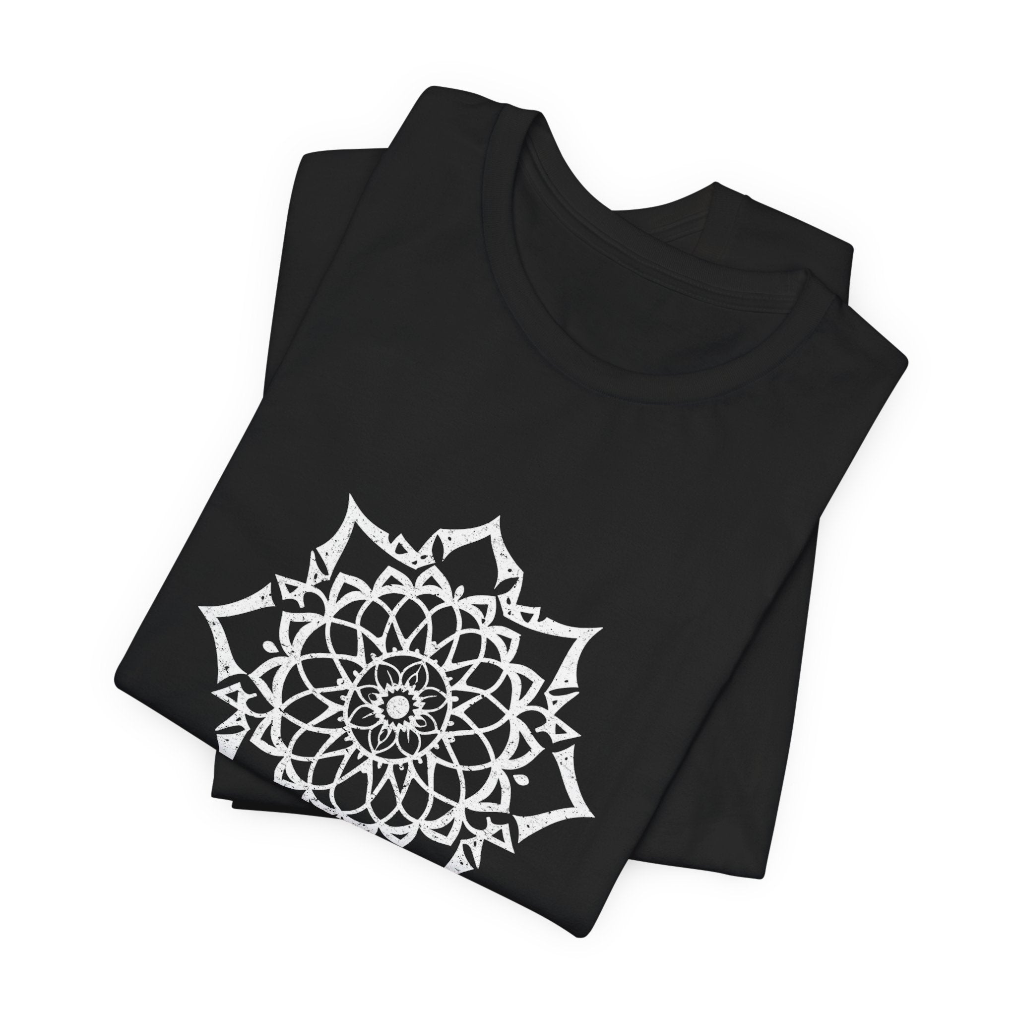 Mandala 3 Distressed T-Shirt | Spiritual Mandala Shirt — Sacred Geometry Gift Tee