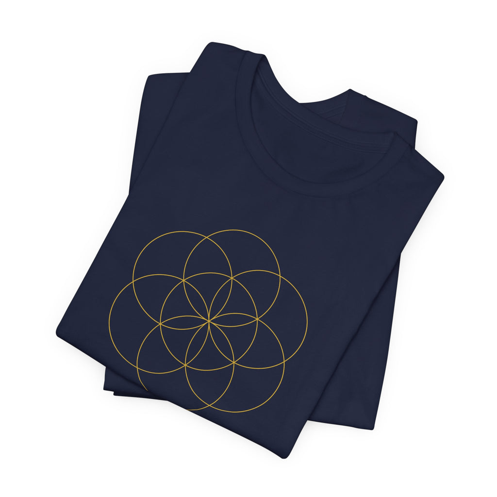 Seed of Life Gold Series T-Shirt | Premium Sacred Geometry Shirt — Gold Ink Creation Symbol Tee