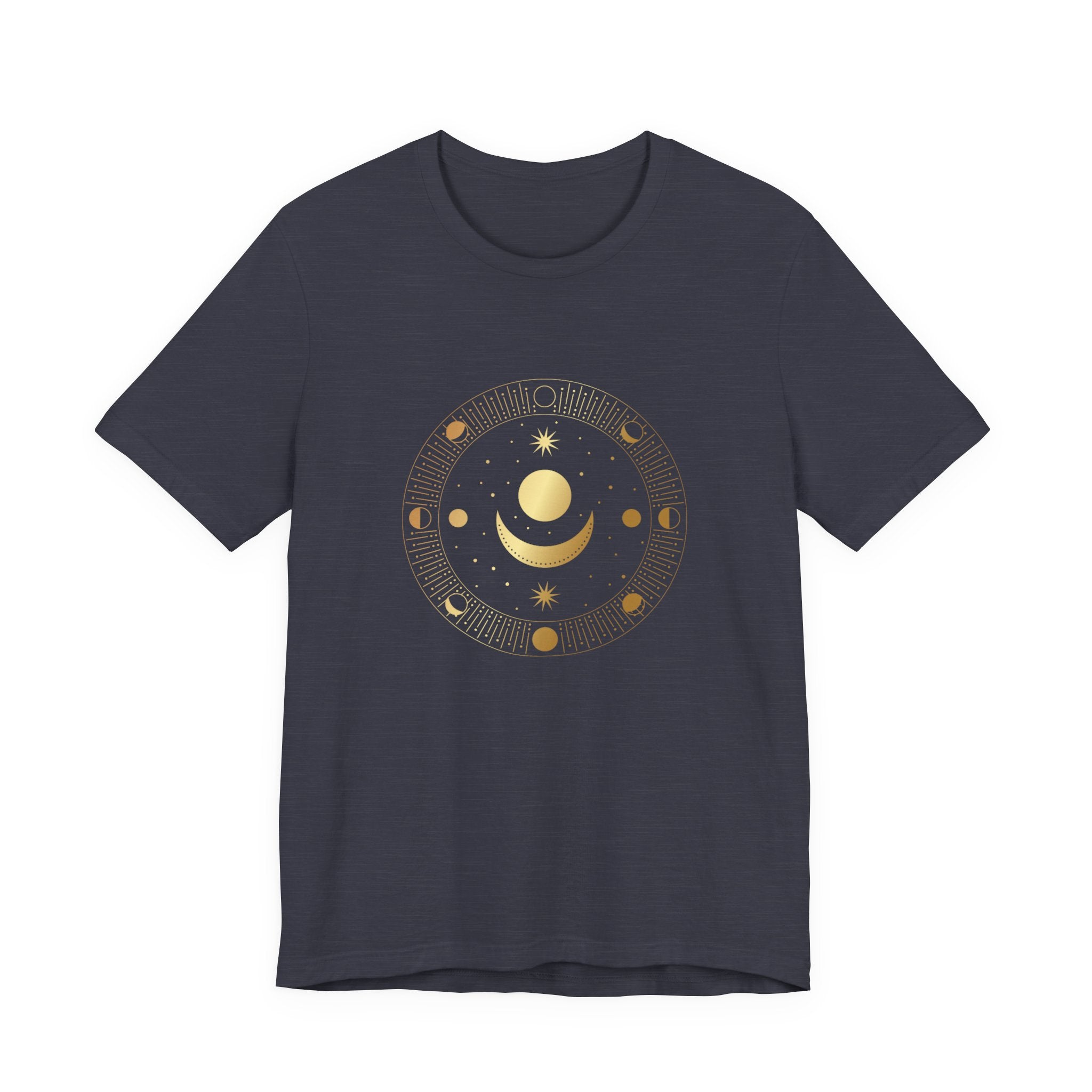 Moon Cycles Sacred Geometry T-Shirt | Celestial Shirt — Lunar Phases Spiritual Awareness Tee