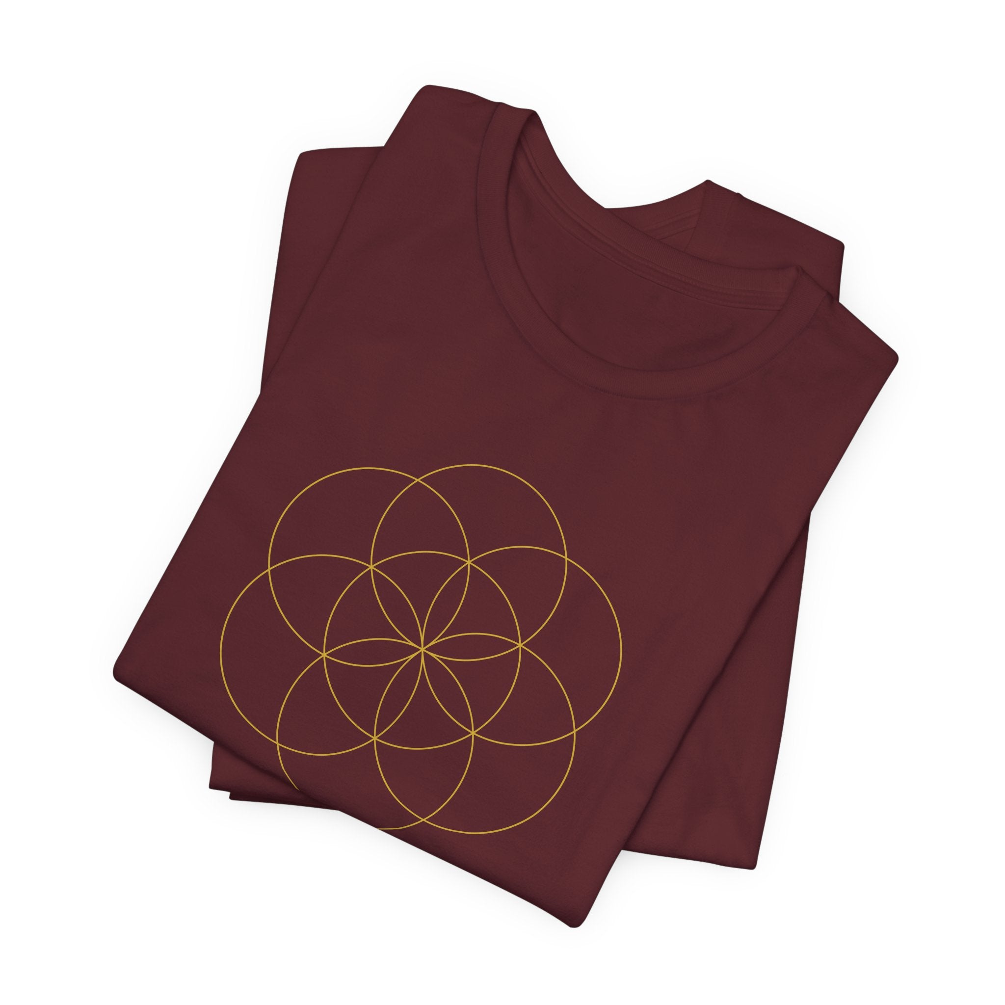 Seed of Life Gold Series T-Shirt | Premium Sacred Geometry Shirt — Gold Ink Creation Symbol Tee